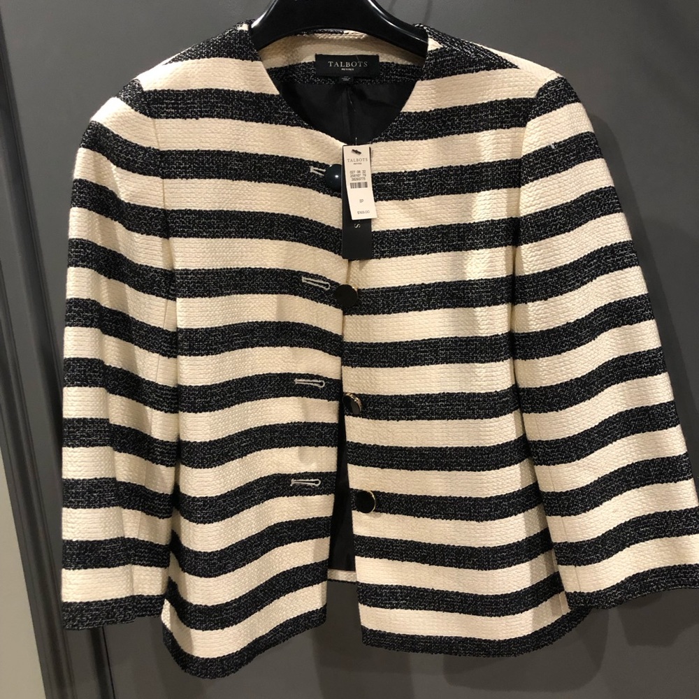 Talbots Blazer Blue and White 8P